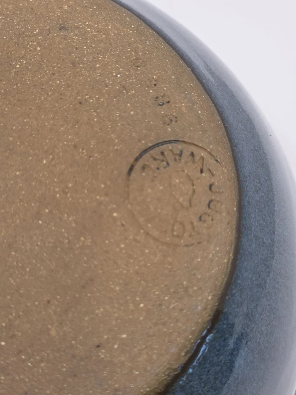 Vintage Pottery Batter Bowl Cobalt Blue- Rustic Farmhouse